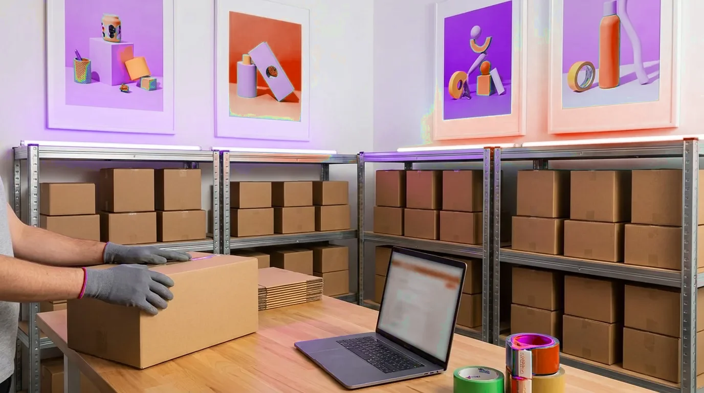 Packing orders at the Cossonno fulfillment area